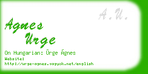 agnes urge business card