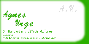 agnes urge business card